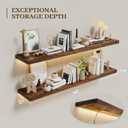 LED Floating Shelves 48" Set of 2, Special Brown, 2T48IN
