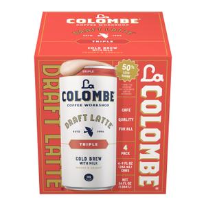 La Colombe Triple Draft Latte - 9 Fl. Oz. 4 Pack - 100% Arabica, Single-Origin, Brazilian Cold Brew Coffee with Lactose-Free Foamy Milk, Premium Coffee On the Go, 175mg Natural Caffeine