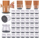 BUMACO Chair Leg Floor Protectors Square Chair Leg Protectors for Hardwood Floors Silicone Pads Covers to Protect Floors Clear40 Pcs Square XL (15/8" to 2")