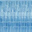 Birthday Party Streamer Backdrop Decorations-Glossy Foil,Brightly Colored,Perfect for Themed Party,Christmas,2 Pack,SkyBlue