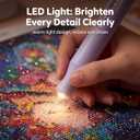 Electric Diamond Painting Pen with Light, Diamond Art Kits for Adults, Cordless, 2 Adjustable Suction Levels, Rechargeable, Vacuum Diamond Art Pen with Ergonomic Grip, Low Noise, No Wax Needed Purple