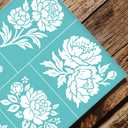 2 Sheets Flower Silkscreen Stencils, Different Peonies Printing Stencils Templates Reusable Self-Adhesive Silk Screen for Painting on Wall Wood T-Shirt Fabric Home Craft Decor