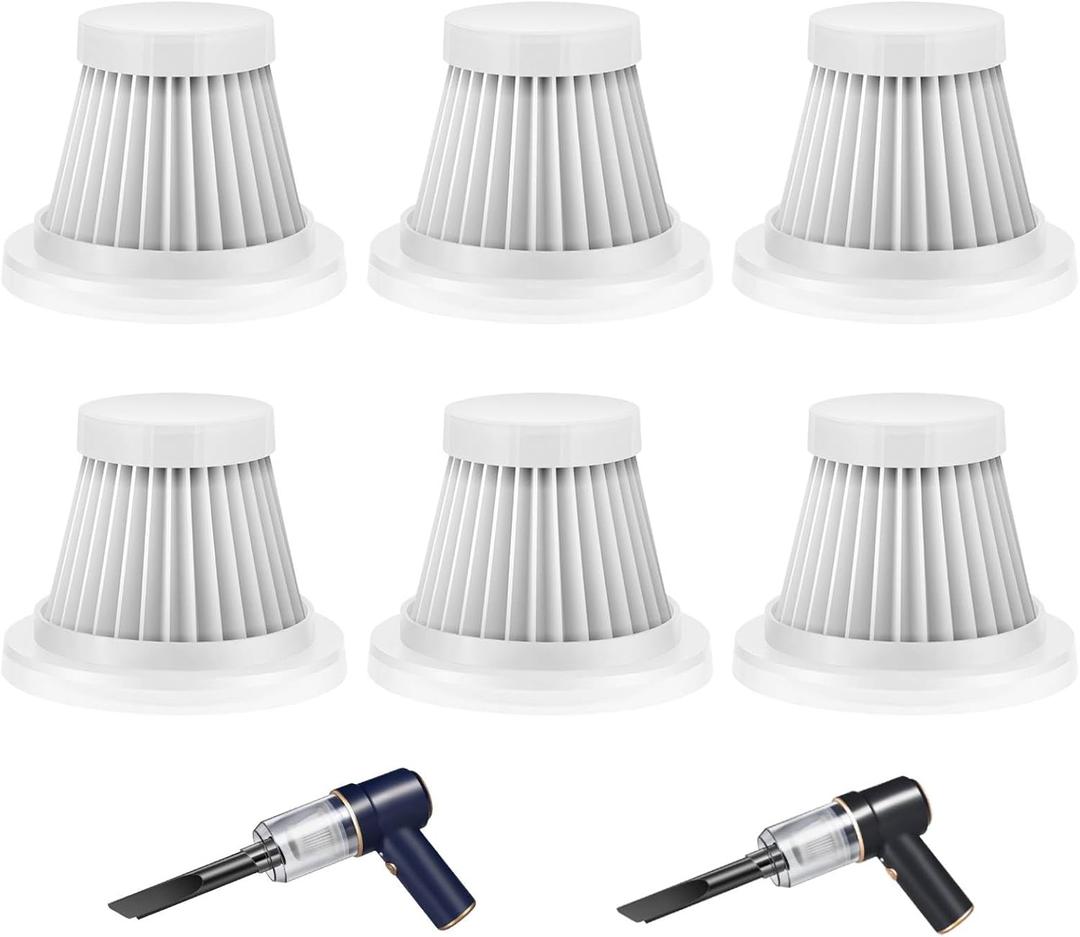 6 Pack Replacement HEPA Filter Compatible with Jahy2Tech DA0137US Cordless Handheld Vacuum Cleaner Bug Catcher