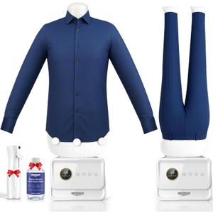 Automatic Ironing Machine, Portable Hands-Free Wrinkle Remover for Shirts & Pants, Gentle on All Fabrics, Ironing Machine Perfect for Apartments & Business Travel (White)