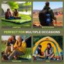 FUN PAC Camping Sleeping Pad, Ultralight Camping Mat with Pillow, Built-in Foot Pump Inflatable Sleeping Pads Compact for Camping Backpacking Hiking Traveling Tent,Single,Green