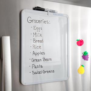 Volcanics Small Dry Erase Board, 14.1 x 11 whiteboard Small White Board, Mini Whiteboard for Kids, Magnetic White Board for Fridge, Locker, A Dry Erase Marker Included