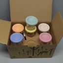 Elk and Friends 4oz Borosilicate Glass Baby Food Storage Jars with Silicone Lid | Strong Glass | Set of 12 | Microwave, Oven & Dishwasher Safe | Infant and Babies