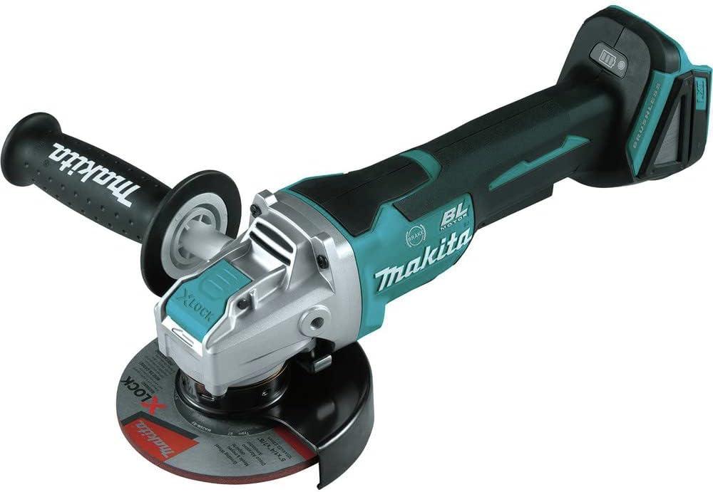 Makita XAG26Z 18V LXT Lithium-Ion Brushless Cordless 4-1/2 / 5" Paddle Switch X-LOCK Angle Grinder, with AFT, Tool Only