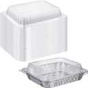 20 Pcs Plastic Clear Lids for 9x13 Inch Aluminum Foil Pans, 1 Inch Height Disposable Dome Lids Only, Airtight Cover for Half Size Steam Table Pans, Catering, Baking, Food Storage
