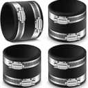 Minatee 4 Pcs 2-1/2 Inch Dust Control Flex Cuffs with Stainless Steel Hose Clamps, Flexible PVC Coupling for Plastic and Copper Plumbing Connections, Connector Ports Dust Collection Fittings