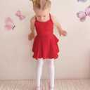 Stelle Toddler Ballet Outfit for Girls Sleeveless Gymnastics Dance Leotard | Camisole Leotards for Girls with Skirt, Spaghetti Strap, Soft Stretch Fabric, Dance Studio, Gymnastics, Outdoor Daily Wear
