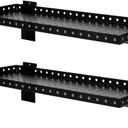 Slatwall Shelves 24 Inch, Slatwall Accessories for Retail, Garage, Home Storage, Heavy Duty Slat Wall Hanging Shelf (2, Black)