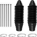 Universal Steering Rack and Pinion Tie Rod Boots, Boot Rack for Car, Dustproof Silicone Inner Tie Rod Boot Set with Rack and Pinion Bellow Cable Ties and Clamps, Car Accessories for Most Cars