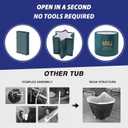 Portable Bathtub for Adults, Easy to Assemble Collapsible Bathtub 31.5"L x 26", Suitable for Travel, Camping and Outdoor Activities (Green, L)