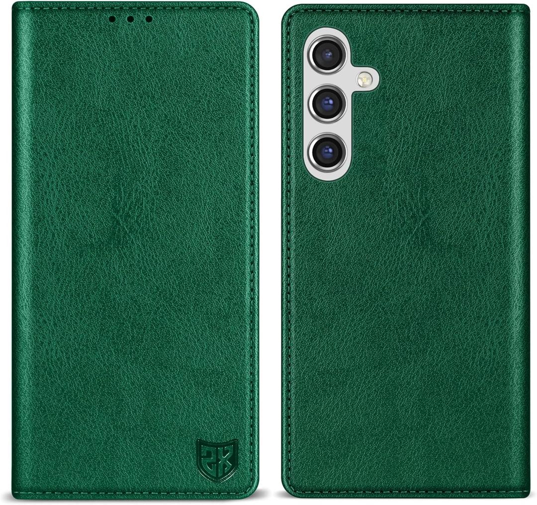 ZZXX for Samsung Galaxy A14 5G Wallet Case with [RFID Blocking] Card Slot Stand Strong Magnetic Leather Flip Fold Protective Phone Case for Samsung Galaxy A14 5G Case Wallet(Green-6.6 inch)