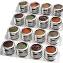 Vetacsion Set of 16 Magnetic Spice Tins with 4 Metal Wall-Plates,100 Preprinted Seasoning Label Stickers,2 Styles for 3 oz Herb Jars