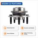 PAROD Pair 513288 Front/Rear Wheel Hub Bearing Assembly Compatible with Chevy Malibu, Impala, Equinox, GMC Terrain, Buick Lacrosse, Cadillac XTS, CTS, Regal, 5 Lugs w/ABS