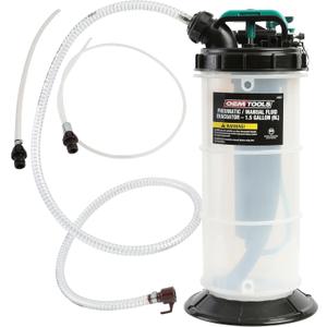 OEMTOOLS 24937 Pneumatic/Manual Fluid Extractor, 1.5 Gallon (6L) Oil Extractor Pump, For Coolant, Transmission, and Power Steering Fluid, 2 Dipstick Adapters, 5ft Hose