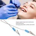 5Pcs Lab Bib Clip Lab, 5Pcs Lab Bib Clip for Clamping Disposable Cordless Bib Bib Clip Napkin Holder Dentist Supplies Stainless Steel Oral Scarf Clip (Blue)