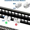 iwillink 48 Port Blank Keystone Patch Panel with Wall Mount Bracket, Versatile Vertical/Horizontal Installation, Includes Blank Keystone Inserts for Custom Configurations
