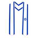 Pasonguim Graduation Stole Scarf, National Flag Design, International Graduate Satin Stole Scarf, 72" (Israel Flag)