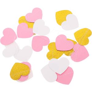 Vaguelly 10pcs Flower Ornament Decorations Shiny Heart Banners Hanging Heart Banner Hanging Heart Ornaments Heart Bunting Banner Hanging Heart Garland Party Disco Supplies Paper