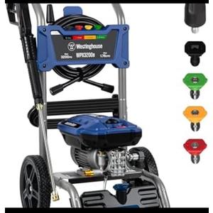 Westinghouse WPX3200e Electric Pressure Washer, 3200 Max PSI and 1.76 Max GPM, Induction Motor, Onboard Soap Tank, Spray Gun and Wand, 5 Nozzle Set, for Cars/Fences/Driveways/Homes/Patios/Furniture