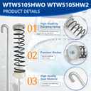 New WTW5105HW2 WTW5100HC0 WTW5105HW0 MVW6230HW2 WTW5057LW0 WTW5100HC2 Washer Suspension Rods(4PCS), Fit for Whirlpool Kenmore Maytag Washer MVW6230HW0 WTW5100HW0 MVW6200KW2