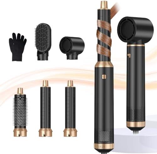 Blow Dryer Brush 5 in 1, Negative Ion Hair Dryer Brush Set Upgrade Hot Air Brush Air Styler Curling Wrap Air Curler, Curling Iron Hair Styling Tools As A Gift for Straight/Curl/Drying/Smoothing