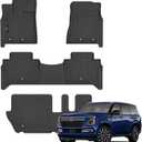 Floor Mats Custom for Nissan Armada 2025-2026 / Infiniti QX80 (Only for 8-Seat) All Weather TPE Protection 1st & 2nd & 3rd Row Anti-Slip Automotive Floor Liners for Armada 2025 Accessories, Black