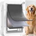 MIAOTONG 3-Flap Steel Large Dog Door for Door with Metal Sliding Lock Panel