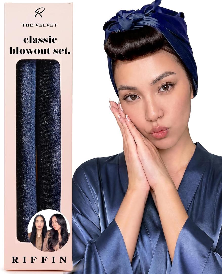 Classic Velvet Heatless Hair Curler Curling Rod Set - Soft Jumbo Large Flexi Rods Hair Rollers Curlers to Sleep In for Women, No Heat Heatless Curls Overnight Rods for Long Hair Volume Look