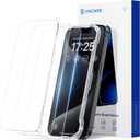 SYNCWIRE Screen Protector for iPhone 15 Pro Max, 3 Pack Shatterproof Tempered Glass [Easy Installation Frame] [9H Hardness] [99.99% HD Clear] [Case Friendly] [Bubble Free] for Apple 6.7 inch