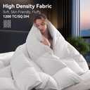 L LOVSOUL Organic 75% Down Fiber Comforter Oversize Queen Size,850+FP,1200TC,Extra Fluffy,Hotel Style,Luxury Ultra Soft All Season White Duvet Insert with 8 Corner Tabs