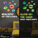 Great Explorations, 3-D Solar System Glow In The Dark Ceiling Hanging Kit 3D Planets and Star Stickers Create the Milky Way Teach Science STEM