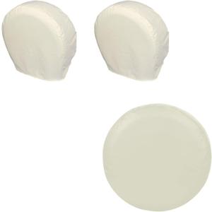 Explore Land Spare Tire Cover Fits Entire Wheel Size 26-27.75 inch - White Bundle with Tire Cover 2 Pack Fits 26-28.75 inches - Off White