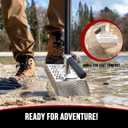 Sand Scoop for Metal Detecting, Stainless Steel Metal Detector Scoop, Sand Sifter for The Beach with Long Fiberglass Handle, Metal Detector Accessories, Metal Detecting Shovel, Sand Flea Rake