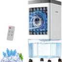 Portable Air Conditioners, Evaporative Air Cooler with Large Water Tank,Potable Ac Unit with 3 Speeds Settings, 7H Timer,4 Ice Park,Windowless Swamp Cooler Fast Cooling for Bedroom, Office, Kitchen