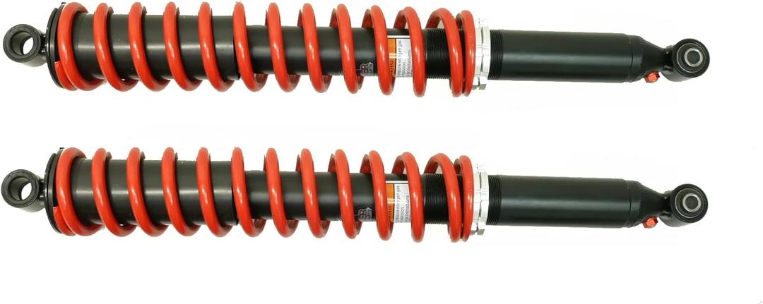 Monster Performance Rear Shocks for Honda Rincon 650 2003-2005, Left & Right, Monotube, Red, Responsive Handling, Optimal Damping, Quality Tested, Gas-charged, Anti-foam, Anti-shear, Adjustable