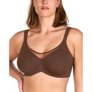 HSIA Minimizer Bras for Women Plus Size, Full Coverage Coolcomfort T Shirt Unlined Bra with Underwire for Heavy Breast, Mocha Brown, Size 40I