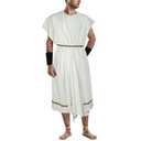 NEKIFUI Men's Toga Costume Adult Greek God Roman Party Accessories Set(Z3744WH,L) XXL