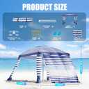 Beach Cabana Tent with Sun Shade - 8'8' UPF 50+ Large Beach Canopy Tent with Side Wall, 2 Cup Holder & Adjustable Height Foldable Outdoor Shelter Canopy for Camping/Patio/Parties/Garden/Backyard