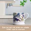 Ceramic Vintage Flower Coffee Mug, 13 oz Cappuccino Mugs Classical Floral Cups Aesthetic Mug Tea Cup, Perfect for Tea, Cocoa, Latte - Gifts for Women Men Dad Mom (White)