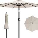 AreShark 9 FT Patio Umbrella for Outdoor, Outdoor Table Umbrella with Push Button Tilt and Crank, Outdoor Patio Umbrellas with 8 Sturdy Ribs for Market, Garden, Pool (Cream-white)