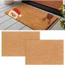 2 Pack Coir Doormat, 30x17 Inch Artificial Blank Door Mats for Crafting, Plain Door Mat for Painting, Welcome Mats for Indoor Outdoor Front Porch, Entryway, Non-Slip Rubber Backing