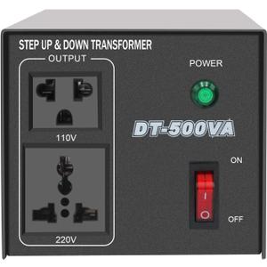 Yinleader Step Up & Step Down Voltage Transformer Power Converter with US Power Cord,Convert 110V to 220V OR 220V to 110V w/US Power Cord,Circuit Breaker Protection use in Your Countries (500W)