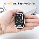 OFFWEGO for GMC Key Fob Cover with Silver Keychain,Soft TPU Key Case Protection fit GMC Chevy Chevrolet Suburban Tahoe Acadia Terrain Yukon XL Smart Key Fob Holder, Black