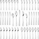 MUTNITT 30 Pcs Silverware Set Service for 6,Premium Stainless Steel Flatware Set,Mirror Polished Cutlery Utensil Sets,Durable Kitchen Eating Tableware Sets,Include Fork Knife Spoon,Dishwasher Safe (Round-30 Piece)