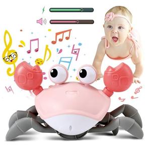 control future Baby Girl Toys Tummy Time: Pink Crawling Crab Babies Montessori Toy Learning 36 Months 3 Year Old Birthday Infant Girls Valentines Gifts Stuff 0 1 2 Essentials