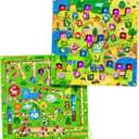 2 in 1 Magnetic Color and Number Maze Magnet Alphabet Counting Double Sided Board Wood Puzzle Fine Motor Skills Montessori Preschool Toys Gifts for Boys and Girls 3-5 Age (Big Zoo, One Size)